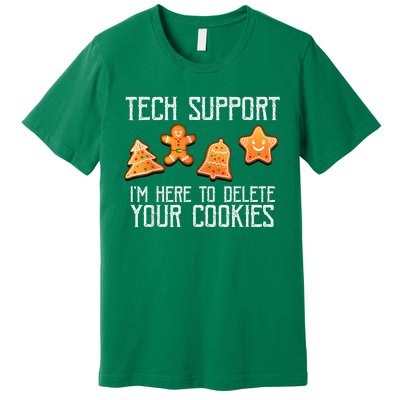 Funny Christmas Tech Support Here To Delete Cookies Xmas Premium T-Shirt