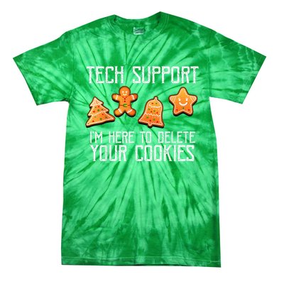 Funny Christmas Tech Support Here To Delete Cookies Xmas Tie-Dye T-Shirt