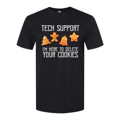 Funny Christmas Tech Support Here To Delete Cookies Xmas Softstyle CVC T-Shirt