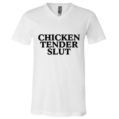 Funny Chicken Tender Slut Trendy Sayings Chicken Nugget Lover Chicken Lover Gi V-Neck T-Shirt