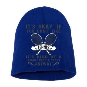 Funny Cute Tennis Tennis Players Sports Humor Great Gift Short Acrylic Beanie