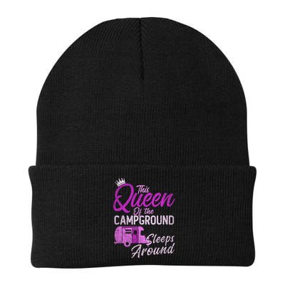 Funny Camper This Queen Of Campground Sleeps Around Cute Gift Beanie