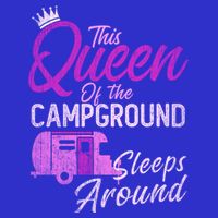 Funny Camper This Queen Of Campground Sleeps Around Cute Gift 16 in Basic Backpack