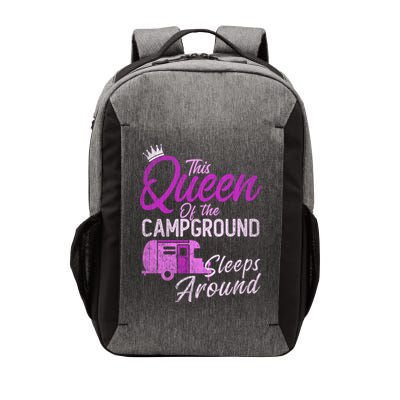 Funny Camper This Queen Of Campground Sleeps Around Cute Gift Vector Backpack