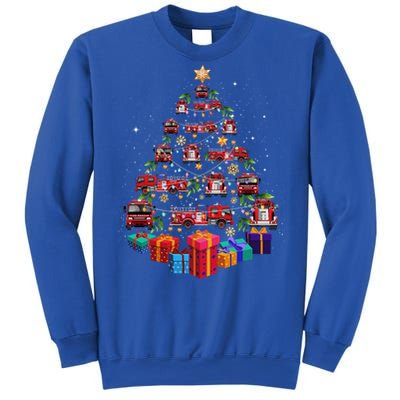 Firetruck Christmas Tree Funny Holiday Gift For Firefighters Cool Gift Sweatshirt