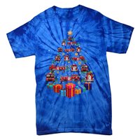 Firetruck Christmas Tree Funny Holiday Gift For Firefighters Cool Gift Tie-Dye T-Shirt