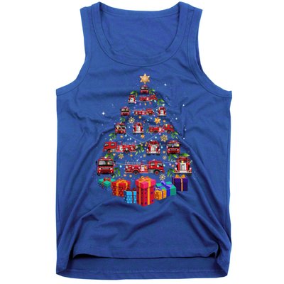 Firetruck Christmas Tree Funny Holiday Gift For Firefighters Cool Gift Tank Top