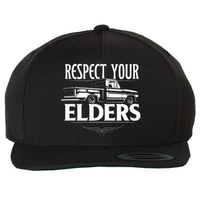 Funny Classic Truck Guy Respect Your Elders Wool Snapback Cap