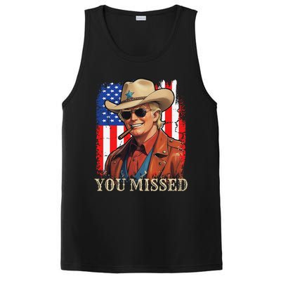 Funny Cowboy Trump 2024 You Missed Western Usa Flag Vintage PosiCharge Competitor Tank