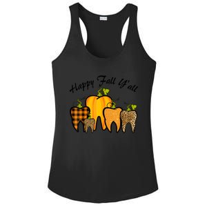 Funny Cute Thanksgiving Happy Fall Y'all Tooth Pumpkin Autumn Ladies PosiCharge Competitor Racerback Tank