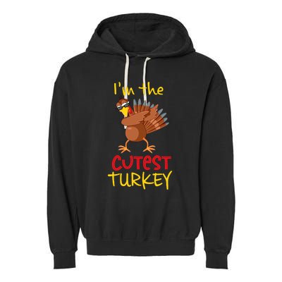 Funny Cutest Turkey Matching Family Group Thanksgiving Party Garment-Dyed Fleece Hoodie