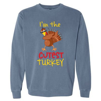 Funny Cutest Turkey Matching Family Group Thanksgiving Party Garment-Dyed Sweatshirt