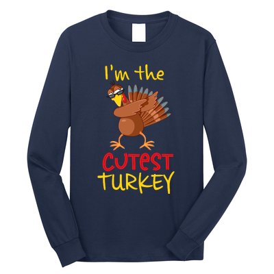 Funny Cutest Turkey Matching Family Group Thanksgiving Party Long Sleeve Shirt