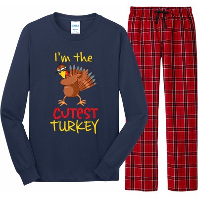 Funny Cutest Turkey Matching Family Group Thanksgiving Party Long Sleeve Pajama Set