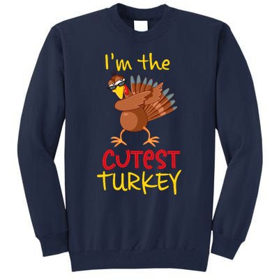 Funny Cutest Turkey Matching Family Group Thanksgiving Party Tall Sweatshirt