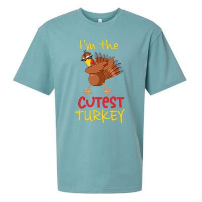 Funny Cutest Turkey Matching Family Group Thanksgiving Party Sueded Cloud Jersey T-Shirt