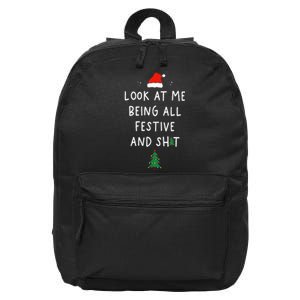 Funny Christmas Tree Look At Me Being All Festive 16 in Basic Backpack