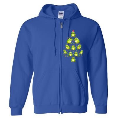 Frog Christmas Tree Funny Xmas Tree For Frog Lovers Full Zip Hoodie