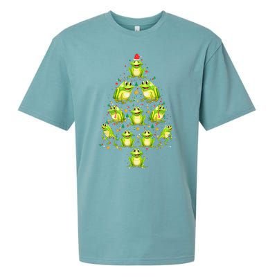 Frog Christmas Tree Funny Xmas Tree For Frog Lovers Sueded Cloud Jersey T-Shirt