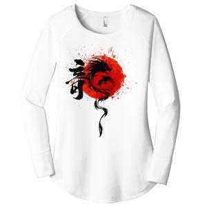 Funny Chinese Traditional New Year Year Of The Dragon 2024 Women's Perfect Tri Tunic Long Sleeve Shirt