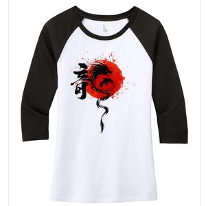 Funny Chinese Traditional New Year Year Of The Dragon 2024 Women's Tri-Blend 3/4-Sleeve Raglan Shirt