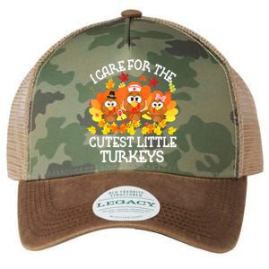 Funny Cute Thanksgiving I Care For The St Little Turkeys NICU Legacy Tie Dye Trucker Hat