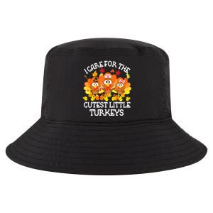 Funny Cute Thanksgiving I Care For The St Little Turkeys NICU Cool Comfort Performance Bucket Hat