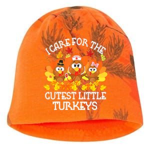 Funny Cute Thanksgiving I Care For The St Little Turkeys NICU Kati - Camo Knit Beanie