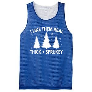 Funny Christmas Tree I Like Them Real Thick And Sprucey Xmas Meaningful Gift Mesh Reversible Basketball Jersey Tank