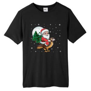 Funny Christmas Tree Lights Santa Claus Riding Hawk Tall Fusion ChromaSoft Performance T-Shirt