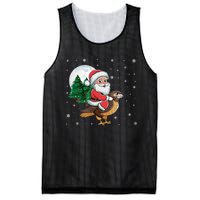 Funny Christmas Tree Lights Santa Claus Riding Hawk Mesh Reversible Basketball Jersey Tank