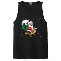 Funny Christmas Tree Lights Santa Claus Riding Hawk PosiCharge Competitor Tank