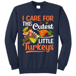 Funny Cute Thanksgiving I Care For The St Little Turkeys Sweatshirt