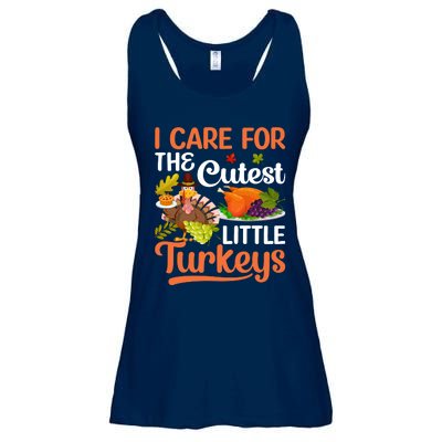 Funny Cute Thanksgiving I Care For The St Little Turkeys Ladies Essential Flowy Tank