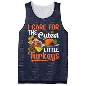 Funny Cute Thanksgiving I Care For The St Little Turkeys Mesh Reversible Basketball Jersey Tank