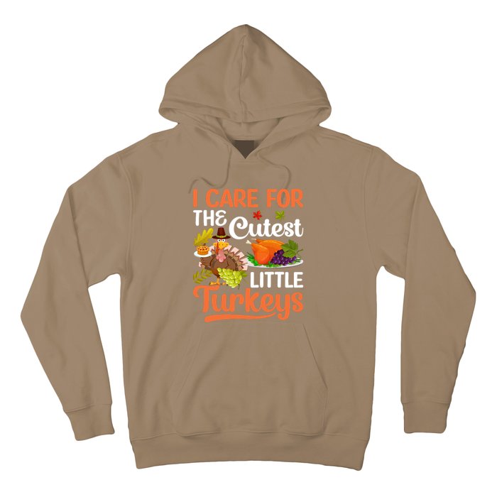 Funny Cute Thanksgiving I Care For The St Little Turkeys Hoodie