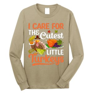 Funny Cute Thanksgiving I Care For The St Little Turkeys Long Sleeve Shirt