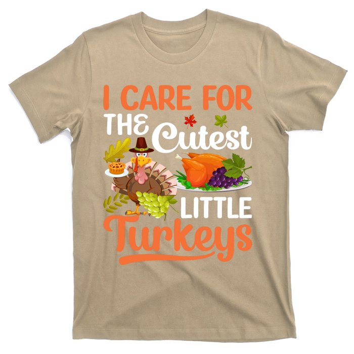 Funny Cute Thanksgiving I Care For The St Little Turkeys T-Shirt