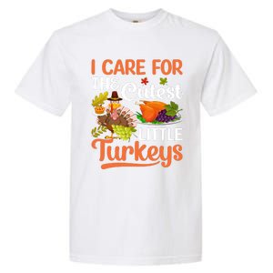 Funny Cute Thanksgiving I Care For The St Little Turkeys Garment-Dyed Heavyweight T-Shirt