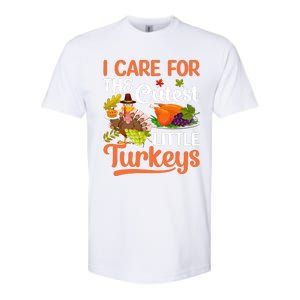 Funny Cute Thanksgiving I Care For The St Little Turkeys Softstyle CVC T-Shirt