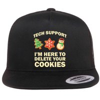 Funny Christmas Tech Support For Computer Programmer Cute Gift Flat Bill Trucker Hat