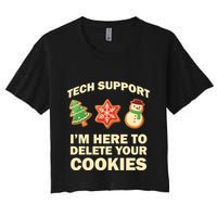 Funny Christmas Tech Support For Computer Programmer Cute Gift Women's Crop Top Tee