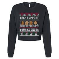 Funny Christmas Tech Supporgift Computer Programmer Gift Cropped Pullover Crew
