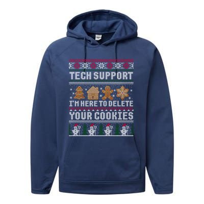 Funny Christmas Tech Supporgift Computer Programmer Gift Performance Fleece Hoodie