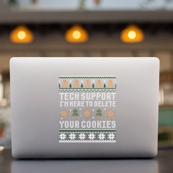 Funny Christmas Tech Supporgift Computer Programmer Gift Permanent Decal Sticker