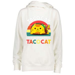 Funny Cute Tacocat Spelled Backward Is Tacocat Womens Funnel Neck Pullover Hood