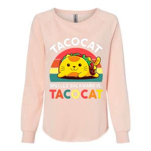 Funny Cute Tacocat Spelled Backward Is Tacocat Womens California Wash Sweatshirt