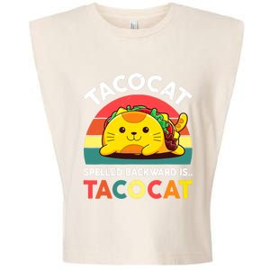 Funny Cute Tacocat Spelled Backward Is Tacocat Garment-Dyed Women's Muscle Tee