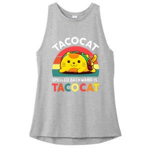 Funny Cute Tacocat Spelled Backward Is Tacocat Ladies PosiCharge Tri-Blend Wicking Tank