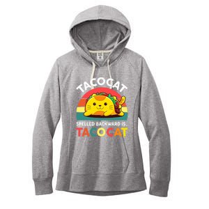 Funny Cute Tacocat Spelled Backward Is Tacocat Women's Fleece Hoodie